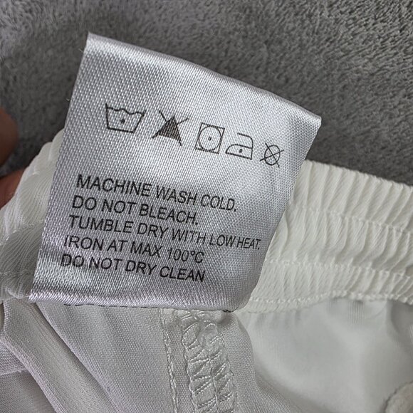 Mens Fashion Style White Shorts Drawstring 100% Polyester 10" Inseam Size XL - Picture 4 of 10